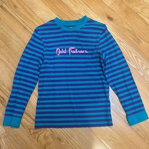 Odd future striped long tee. Blue and purple. Size small.